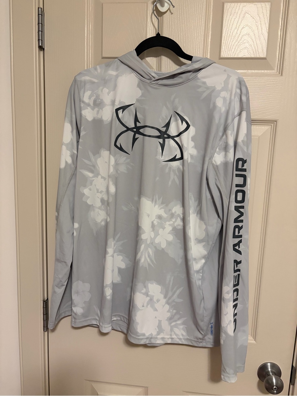 🐢 UNDER ARMOUR - Grey White Hoodie - Size Large